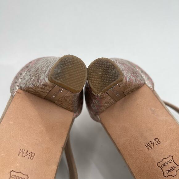 DONALD J PLINER Vida Heels Size 8.5 Shoes Suede Metallic Reptile Zipper Heel - Picture 14 of 16